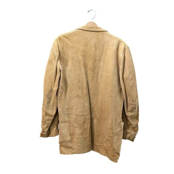Vintage Scully Tan Leather Long Sleeves Button Front Blazer Coat Size 38 - Picture 4 of 5
